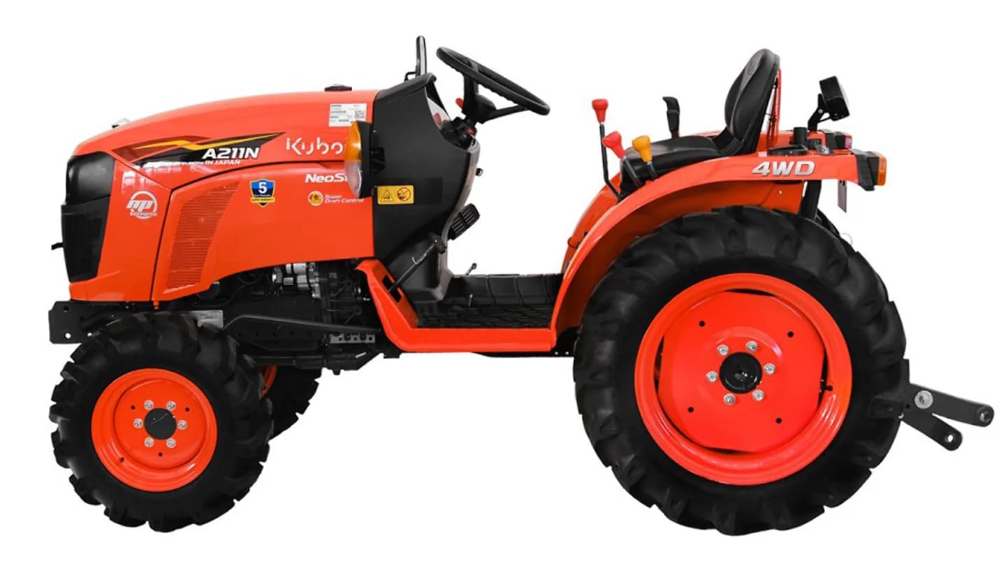 Трактор Kubota | Кубота A211N-OP 9+3 (Kubota India) STD agri 7.00-12 / 8.3-20 (с ПСМ) — фото 22