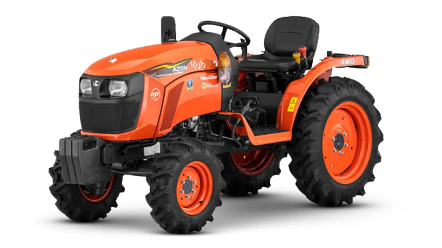 Трактор Kubota | Кубота A211N-OP 9+3 (Kubota India) STD agri 7.00-12 / 8.3-20 (с ПСМ)